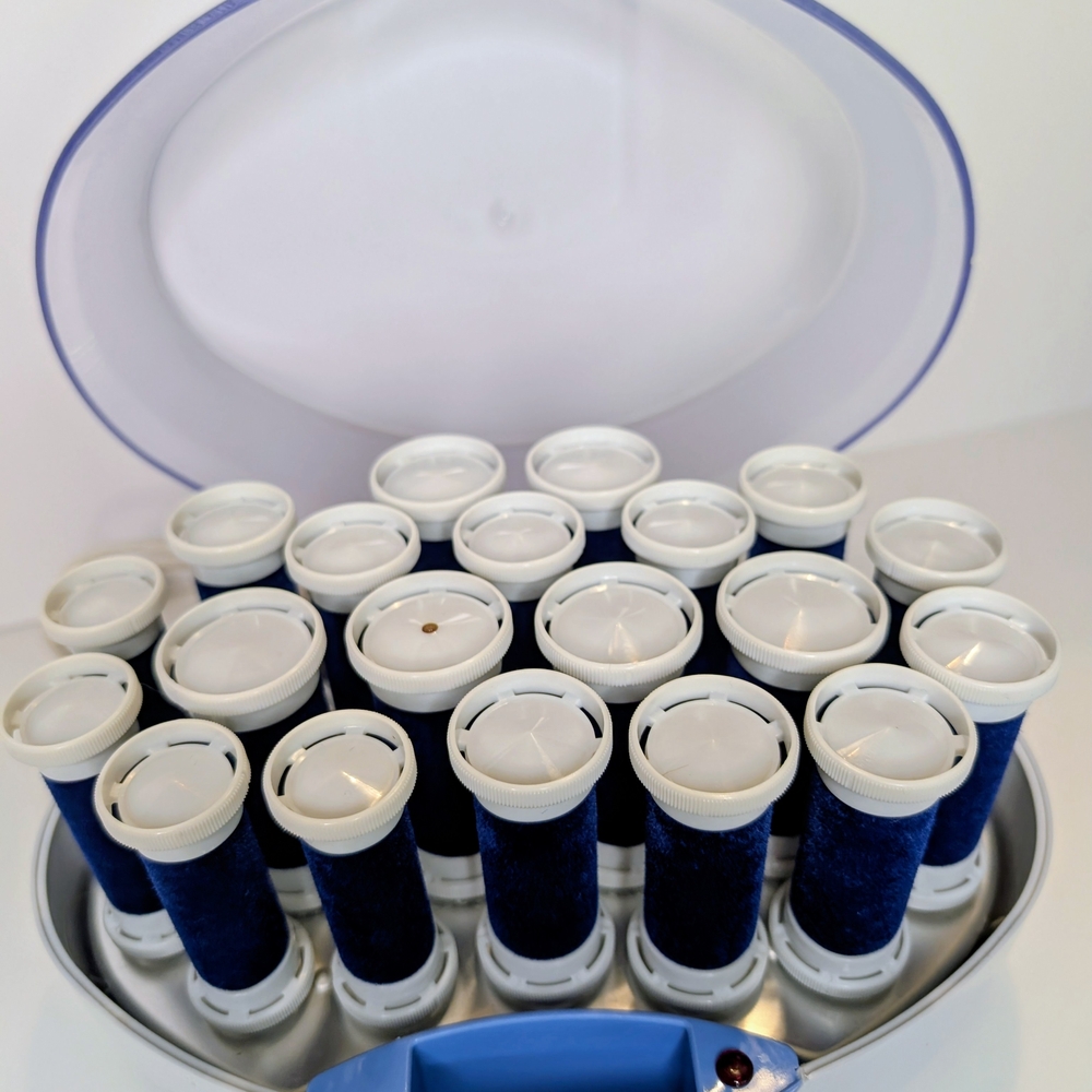 Vintage Remington Hot Rollers Care Setter Velvet Flocked  In Case KF-20N w/clips